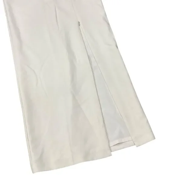 Black Halo Porcelain White Front Slit High Waisted Kacie Maxi Skirt 0